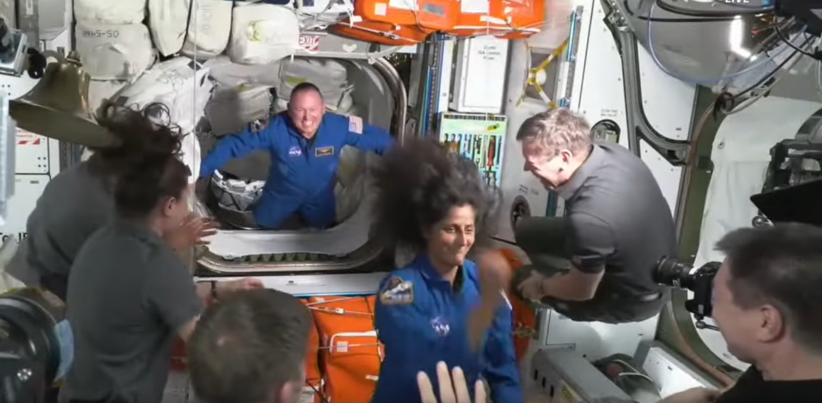 Starliner crew boarding ISS.