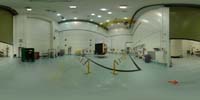 Spherical pan of GLAST in the clean room.