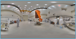 Click for panorama in the clean room.